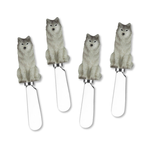 Mr. Spreader 4-Piece Wolf Resin Cheese Spreader