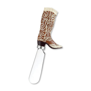 Mr. Spreader 4-Piece Cowboy Boots Resin Cheese Spreader