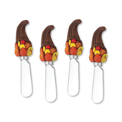 Mr. Spreader 4-Piece Thanksgiving Basket Resin Cheese Spreader