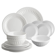 Load image into Gallery viewer, Gourmet Art 16-Piece Chateau Melamine Dinnerware Set, White