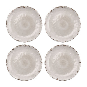 Gourmet Art 4-Piece Crackle Melamine 6" Plate, Cream