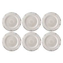 Load image into Gallery viewer, Gourmet Art 6-Piece Crackle Melamine 11&quot; Plate, Cream