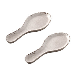 Gourmet Art 2-Piece Crackle Melamine Spoon Rest, Cream