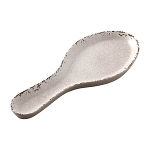 Gourmet Art 2-Piece Crackle Melamine Spoon Rest, Cream