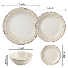 Load image into Gallery viewer, Gourmet Art 16-Piece Chateau Melamine Dinnerware Set, Sand