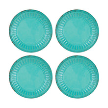 Load image into Gallery viewer, Gourmet Art 4-Piece Chateau Melamine 6&quot; Plate, Turquoise