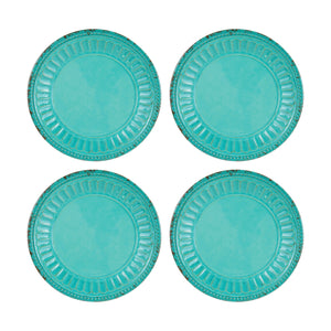 Gourmet Art 4-Piece Chateau Melamine 6" Plate, Turquoise