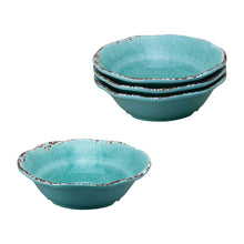 Load image into Gallery viewer, Gourmet Art 6-Piece Crackle Melamine 7&quot; Bowl, Turquoise