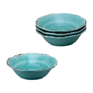 Gourmet Art 6-Piece Crackle Melamine 7" Bowl, Turquoise