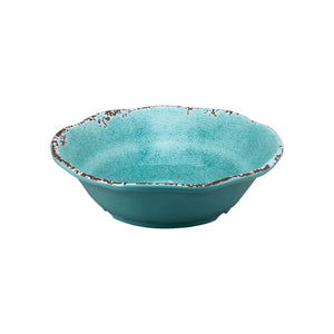 Gourmet Art 16-Piece Crackle Melamine Dinnerware Set, Turquoise
