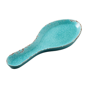 Gourmet Art 2-Piece Crackle Melamine Spoon rest, Turquoise