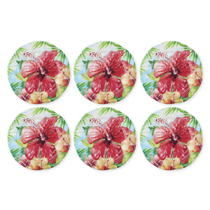 Gourmet Art 6-Piece Hibiscus Melamine 9" Plate