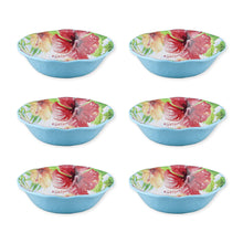Load image into Gallery viewer, Gourmet Art 6-Piece Hibiscus Melamine 7 1/2&quot; Bowl