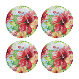 Gourmet Art 4-Piece Hibiscus Melamine 6" Plate