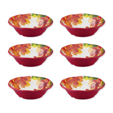 Load image into Gallery viewer, Gourmet Art 6-Piece Pink Floral Melamine 7&quot; Bowl
