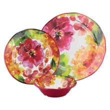 Load image into Gallery viewer, Gourmet Art 12-Piece Pink Floral Melamine Dinnerware Set