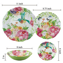 Load image into Gallery viewer, Gourmet Art 16-Piece Rose Garden Melamine Dinnerware Set