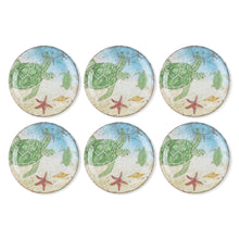 Load image into Gallery viewer, Gourmet Art 6-Piece Sealife Turtle Melamine 9&quot; Plate