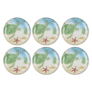 Gourmet Art 6-Piece Sealife Turtle Melamine 9" Plate