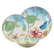 Load image into Gallery viewer, Gourmet Art 12-Piece Sealife Turtle Melamine Dinnerware Set