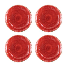 Load image into Gallery viewer, Gourmet Art 4-Piece Crackle Melamine 6&quot; Plate, Red