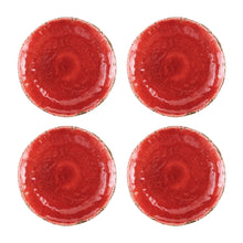 Load image into Gallery viewer, Gourmet Art 4-Piece Crackle Melamine 6&quot; Plate, Red