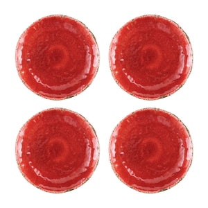 Gourmet Art 4-Piece Crackle Melamine 6" Plate, Red