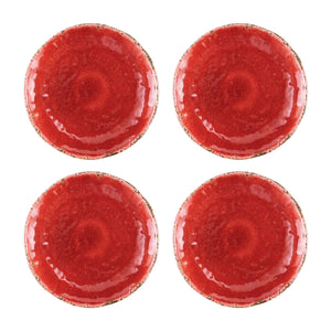 Gourmet Art 4-Piece Crackle Melamine 6" Plate, Red