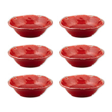 Load image into Gallery viewer, Gourmet Art 6-Piece Crackle Melamine 7&quot; Bowl, Red