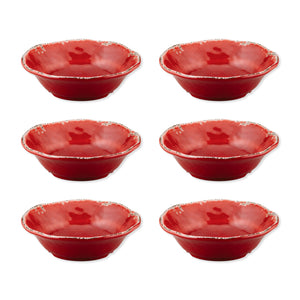 Gourmet Art 6-Piece Crackle Melamine 7" Bowl, Red