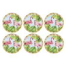 Load image into Gallery viewer, Gourmet Art 6-Piece Bamboo Flamingo Melamine 11&quot; Plate