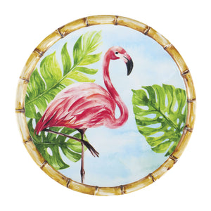 Gourmet Art 4-Piece Bamboo Flamingo Melamine 6" Plate