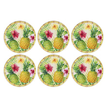 Load image into Gallery viewer, Gourmet Art 6-Piece Bamboo Pineapple Melamine 11&quot; Plate