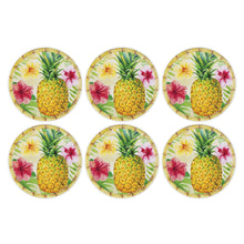 Load image into Gallery viewer, Gourmet Art 6-Piece Bamboo Pineapple Melamine 9&quot; Plate