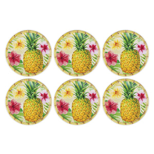 Gourmet Art 6-Piece Bamboo Pineapple Melamine 9" Plate