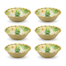 Load image into Gallery viewer, Gourmet Art 6-Piece Bamboo Pineapple Melamine 7 1/2&quot; Bowl