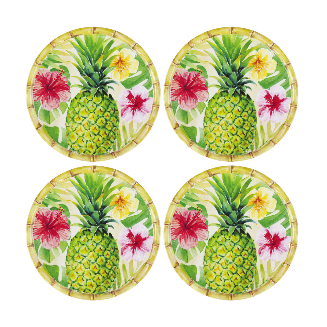 Gourmet Art 4-Piece Bamboo Pineapple Melamine 6