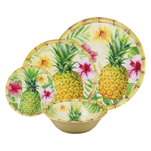 Load image into Gallery viewer, Gourmet Art 16-Piece Bamboo Pineapple Melamine Dinnerware Set