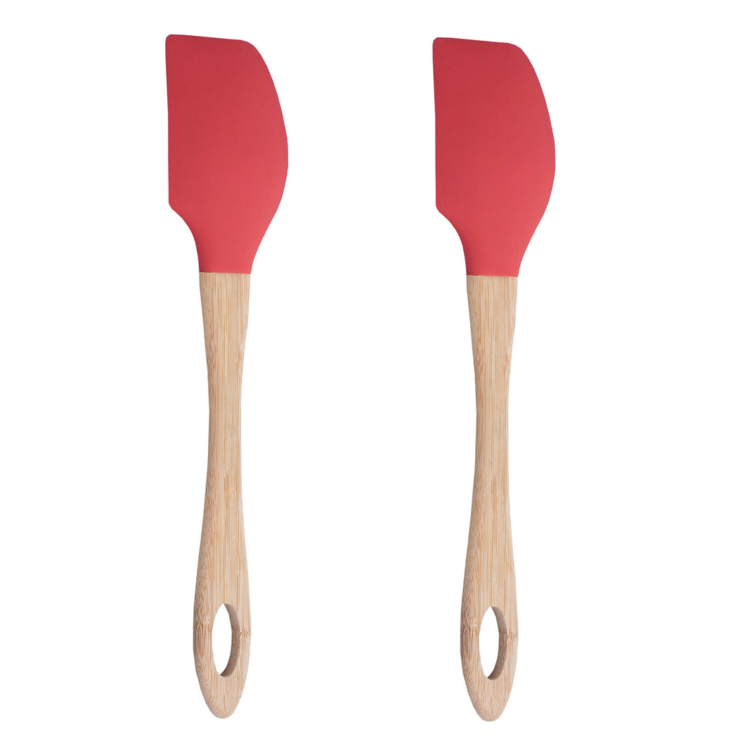 Gourmet Art 2-Piece Silicone Large Spatula, Red