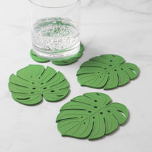 Load image into Gallery viewer, Gourmet Art 4-Piece Monstera Silicone Coaster