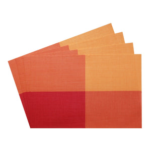 Gourmet Art 4-Piece PVC Placemat, Orange Check