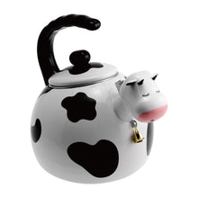 Load image into Gallery viewer, Gourmet Art Cow Enamel-on-Steel Whistling Kettle