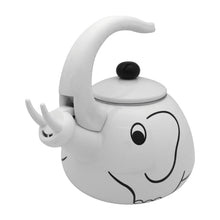 Load image into Gallery viewer, Gourmet Art White Elephant Enamel-on-Steel Whistling Kettle