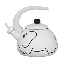 Load image into Gallery viewer, Gourmet Art White Elephant Enamel-on-Steel Whistling Kettle