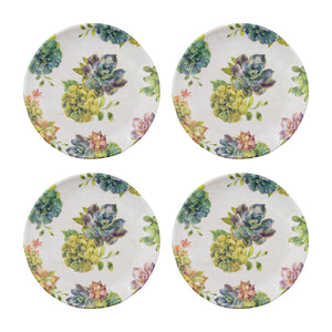 Gourmet Art 4-Piece Succulents Melamine 6" Plate