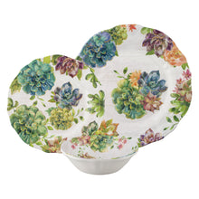 Load image into Gallery viewer, Gourmet Art 12-Piece Succulents Melamine Dinnerware Set