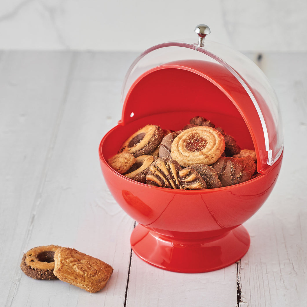 Gourmet Art Acrylic Roll Top Serving Bowl, Red