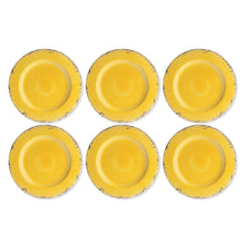 Load image into Gallery viewer, Gourmet Art 6-Piece Crackle Melamine 11&quot; Plate, Yellow