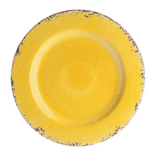 Load image into Gallery viewer, Gourmet Art 6-Piece Crackle Melamine 11&quot; Plate, Yellow