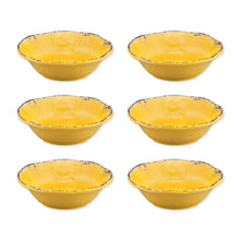 Load image into Gallery viewer, Gourmet Art 6-Piece Crackle Melamine 7&quot; Bowl, Yellow